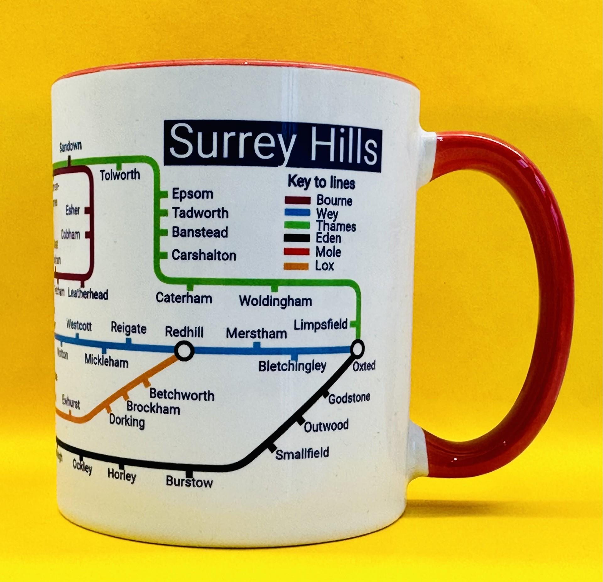 Surrey Hills Metro Map Mug - Colorful Ceramic Coffee Cup