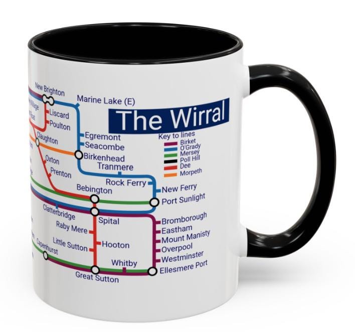 The Wirral Metro Mug: Birkenhead, Tranmere, & Merseyside Gift