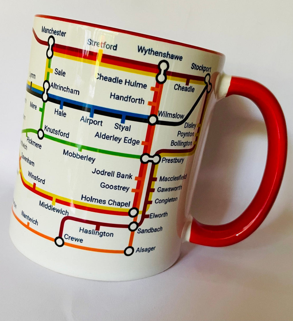 Cheshire Metro Mug: Towns & Villages Route Map, Ceramic 11oz