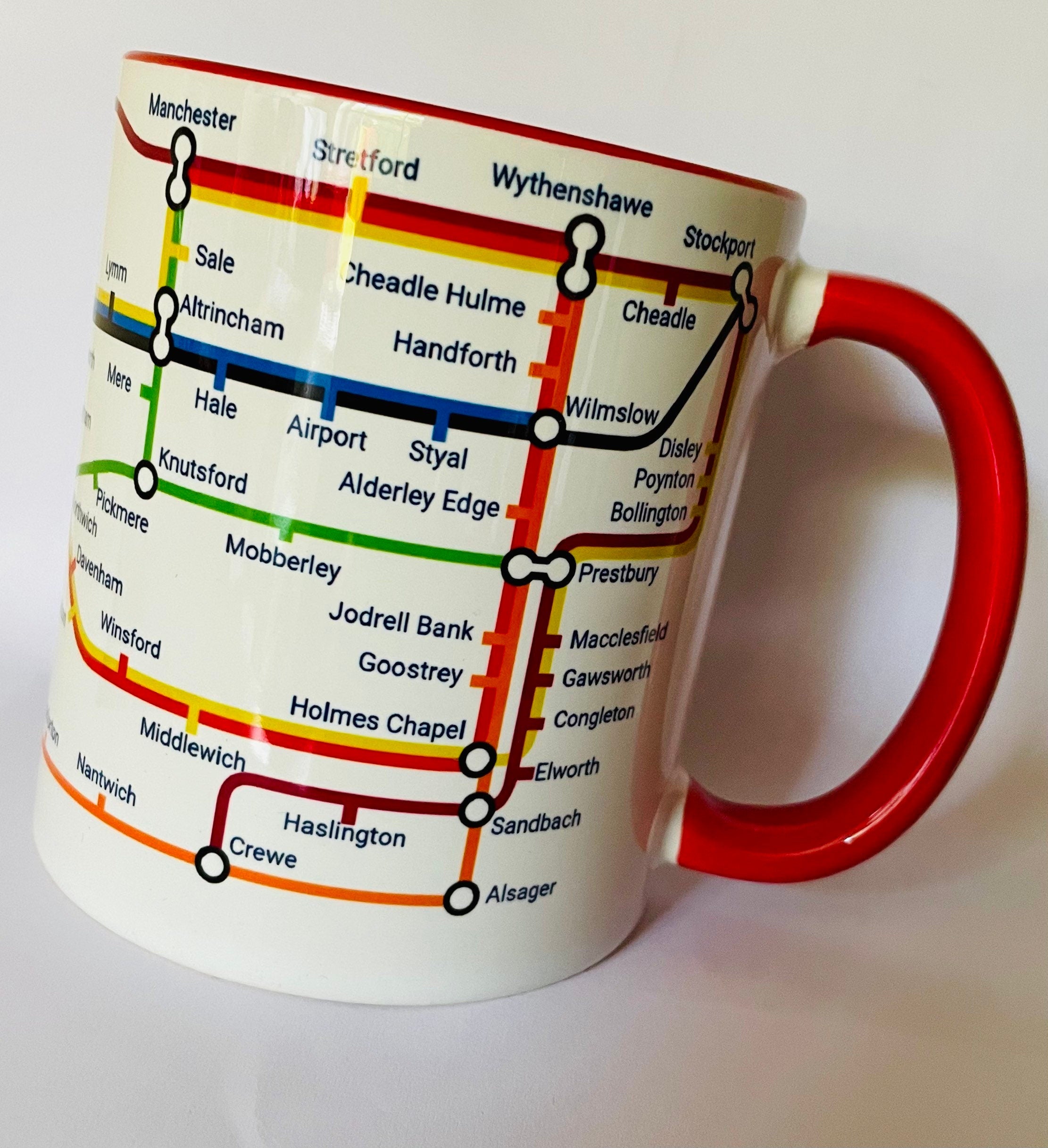 Cheshire Metro Mug: Towns & Villages Route Map, Ceramic 11oz