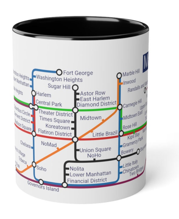 Manhattan Subway Map Mug: NYC Souvenir Gift