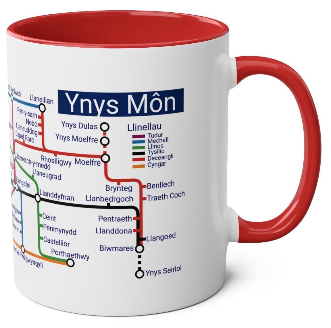 Ynys Mon Anglesey Metro Mug Map, Coastal North Wales
