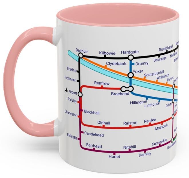 Glasgow Metro Mug. A trip around the Clyde - Updated 2025 edition. Celtic and Rangers fans