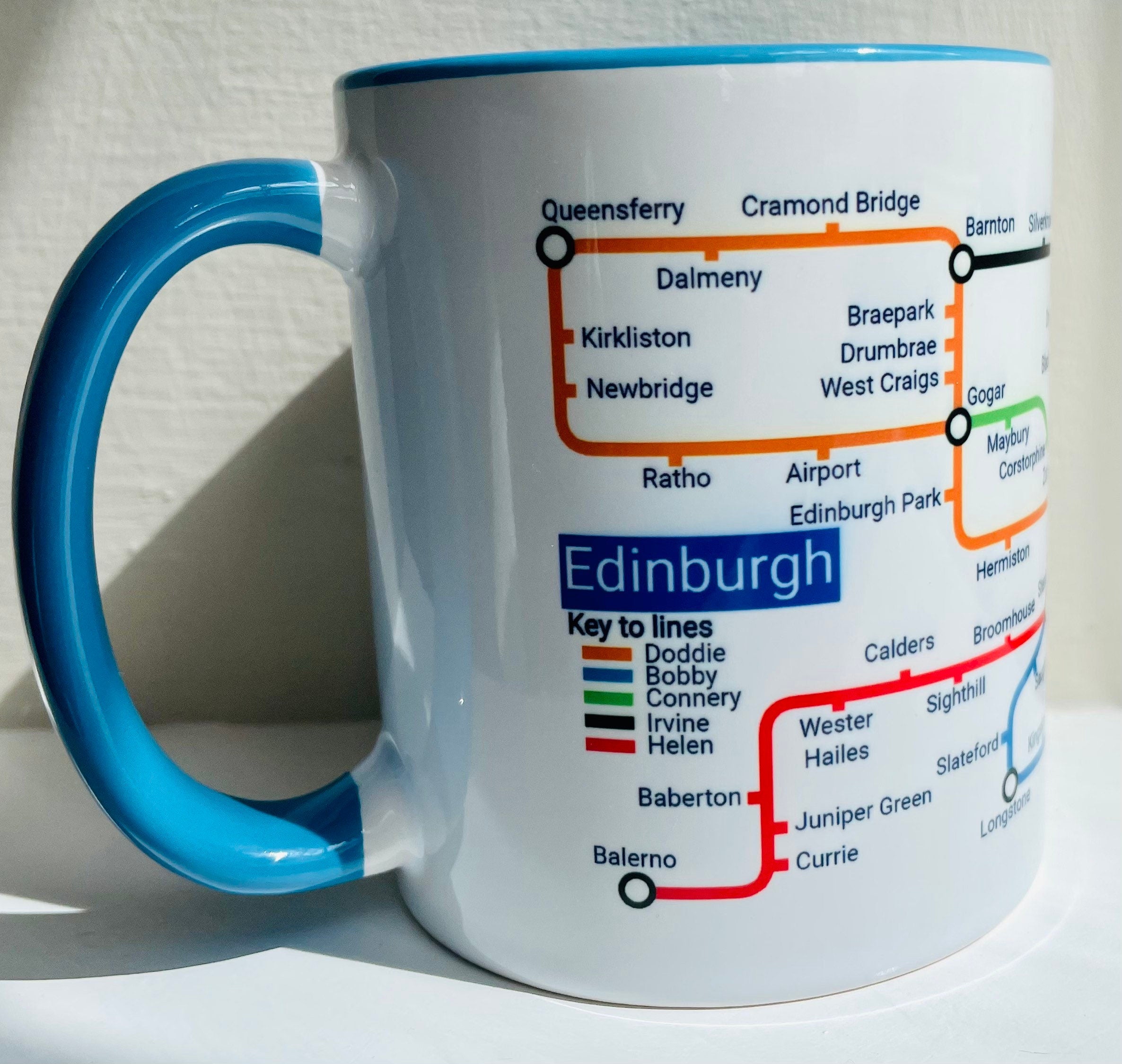 Edinburgh Metro Mug - featuring a journey through the capital city of Scotland.