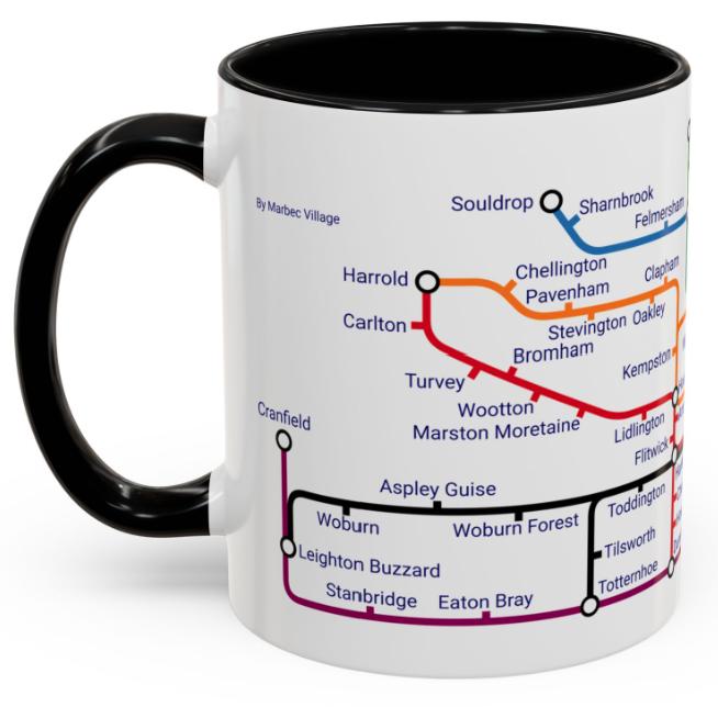 Bedfordshire Metro Mug: Stylish Ceramic Coffee Cup, Bedfordshire Gift