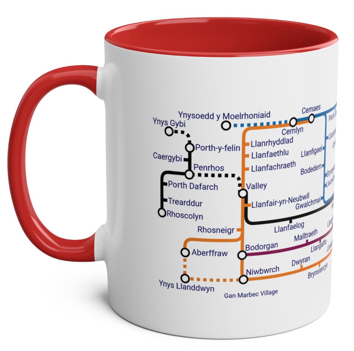 Ynys Mon Anglesey Metro Mug Map, Coastal North Wales