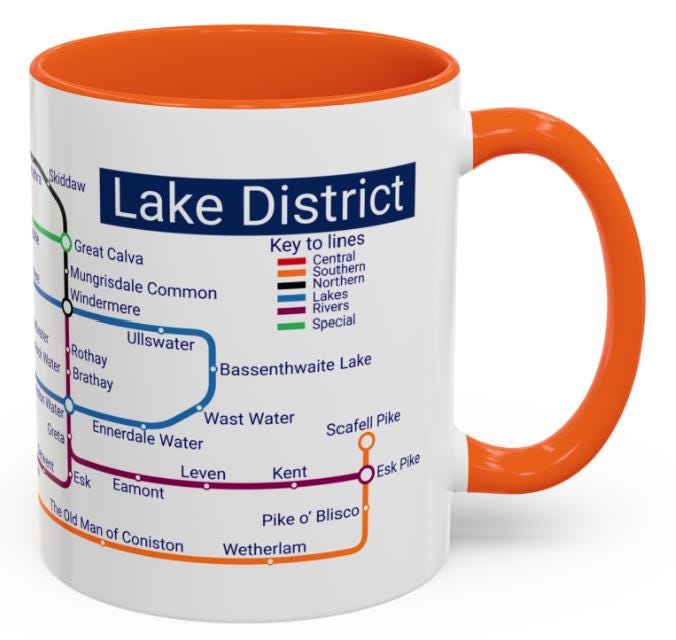 Lake District Metro Mug: Hiking Gift for Walkers & Outdoor Lovers