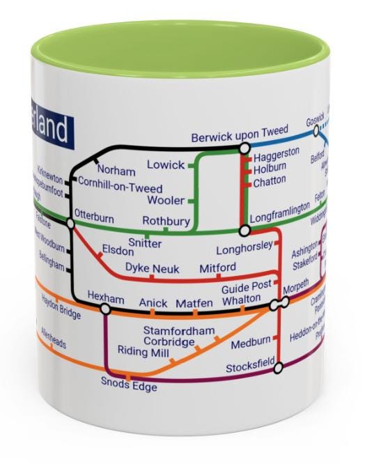 Northumberland Metro Mug: Ceramic Souvenir Gift