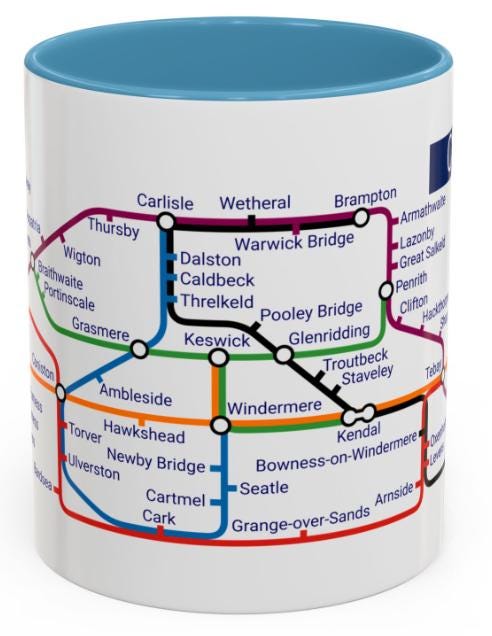 Cumbria Metro Map Mug: Lake District Souvenir