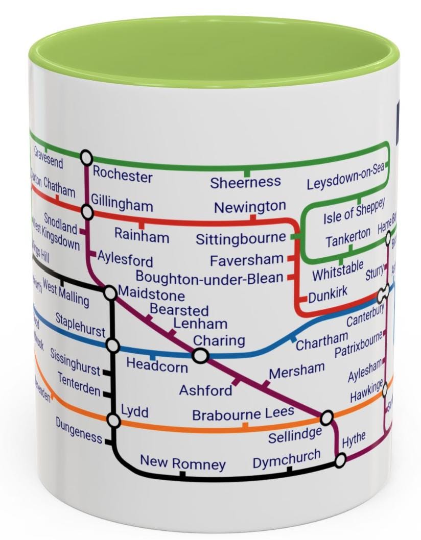 Kent Metro Mug: Canterbury, Dover, Margate Souvenir