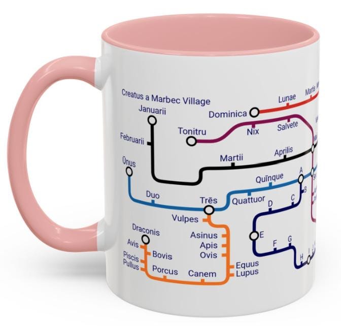 Latin Metro Mug: Classical Language Gift