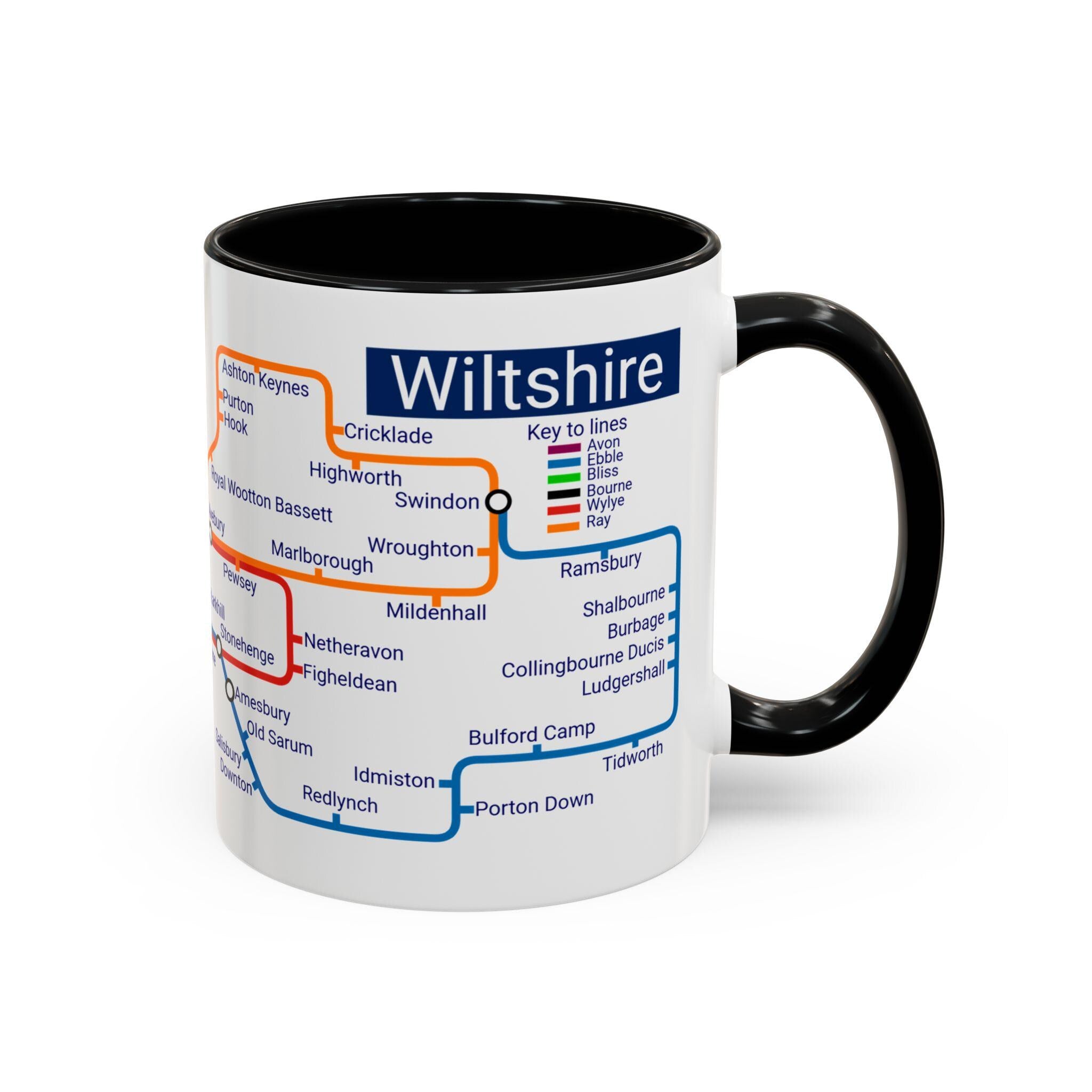 Wiltshire Metro Mug: UK County Landmarks, Travel Gift