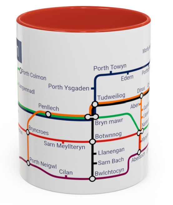 Pen Llŷn Metro Map Mug: Unique Local Gift