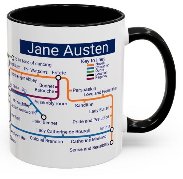Jane Austen Metro Map Mug: Classic Literature Gift