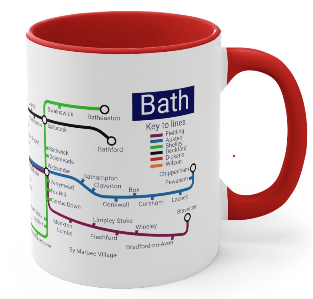 Bath Cityscape Mug: Metro Map Ceramic Coffee Cup