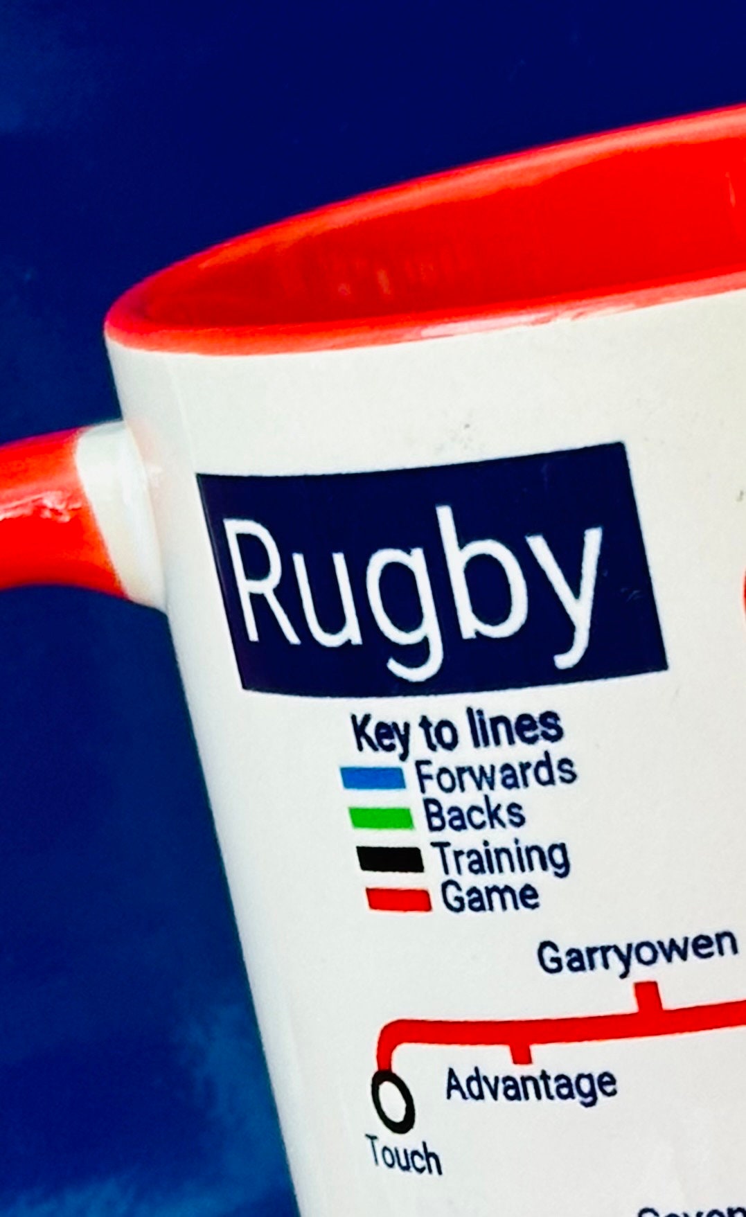 Rugby (game) metro mug - perfect for all rugby fans! Perfect for the Rugby gifts. Great for the side-lines on a Sunday