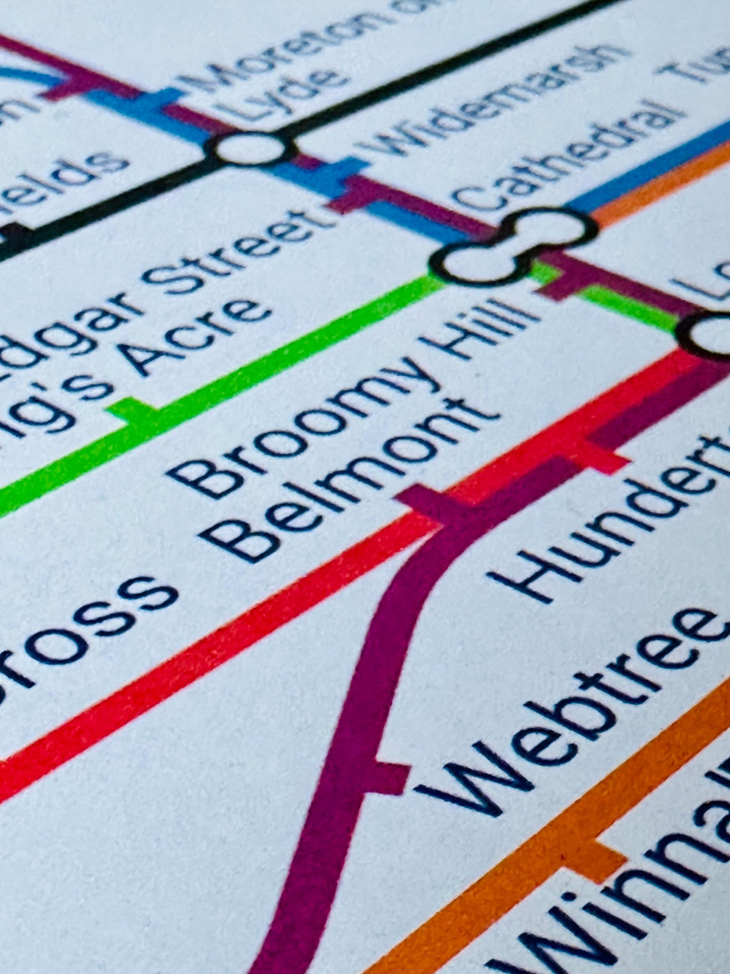 Herefordshire Metro Poster - A4 Print,  350gsm