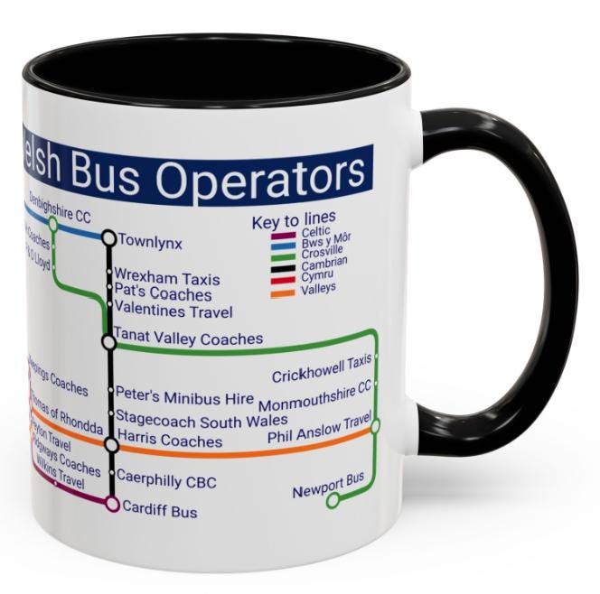 Welsh Bus Operators Metro Mug: Wales Transit Design