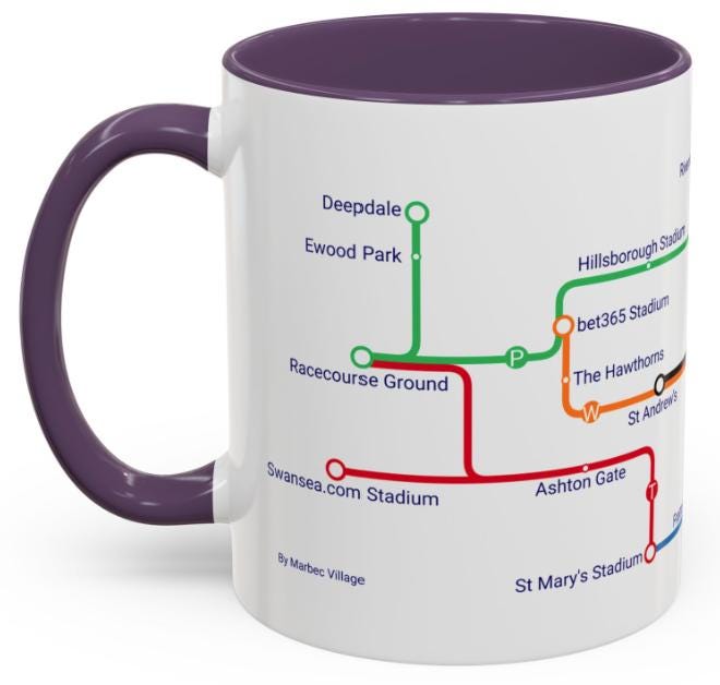 Championship Football Stadium Mug: Unique Fan Art Gift