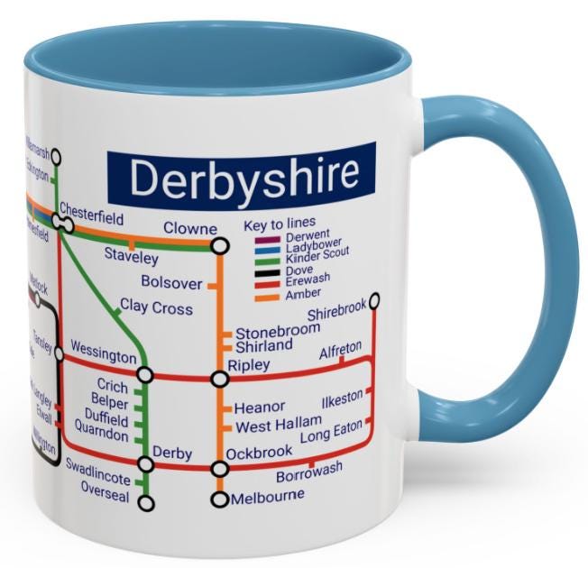 Derbyshire Metro Mug: Unique Local Gift