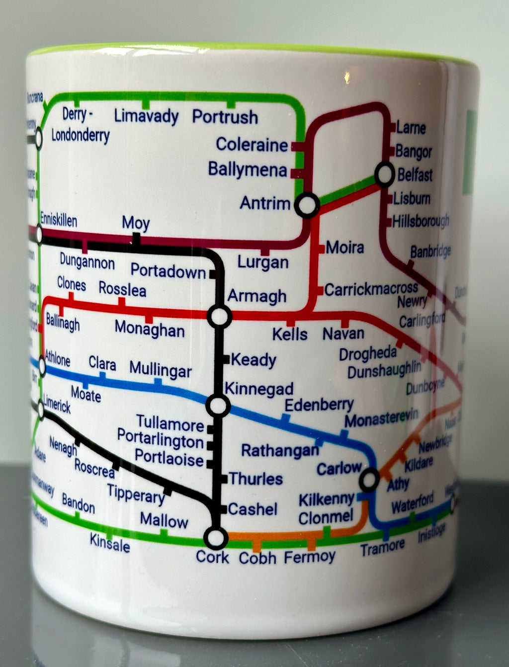 Ireland Metro Map Mug: Unique Irish Gift