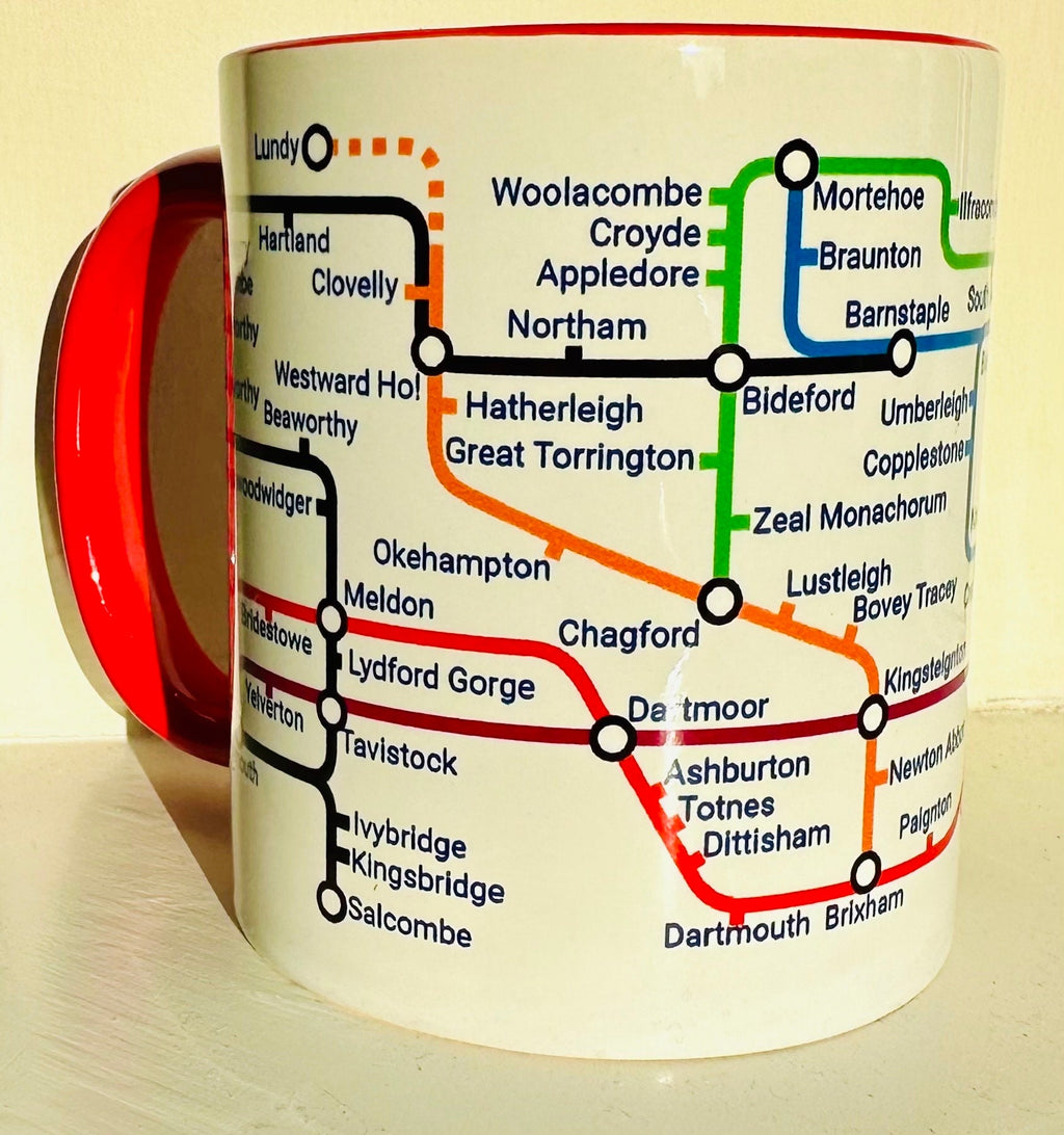 Devon Metro Map Mug: Ceramic Travel Gift