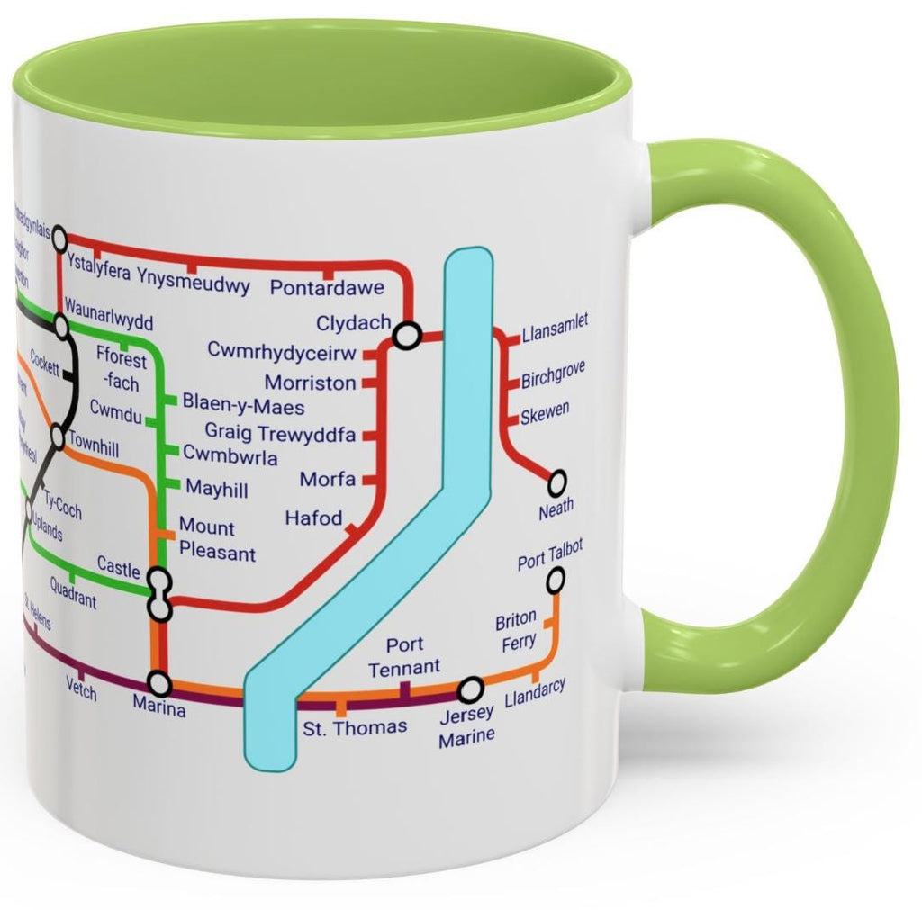 Swansea Wales Metro Mug: Colorful Local Transport Map