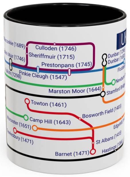UK Battles Map Mug: British History Coffee Cup For History Buffs