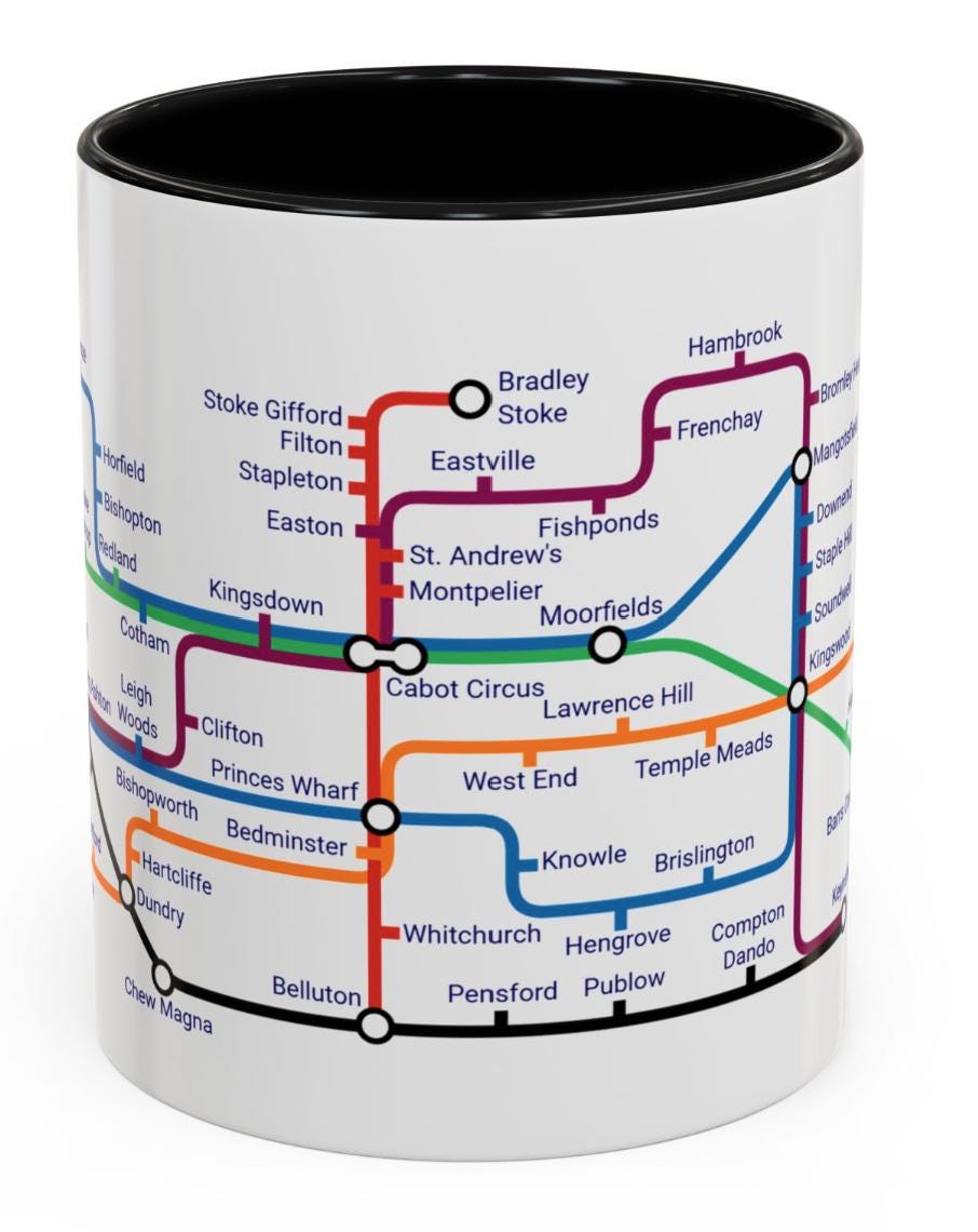 Bristol Metro Mug: Cityscape Coffee Cup - Bristol Gift