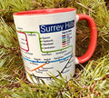 Surrey Hills Metro Map Mug - Colorful Ceramic Coffee Cup