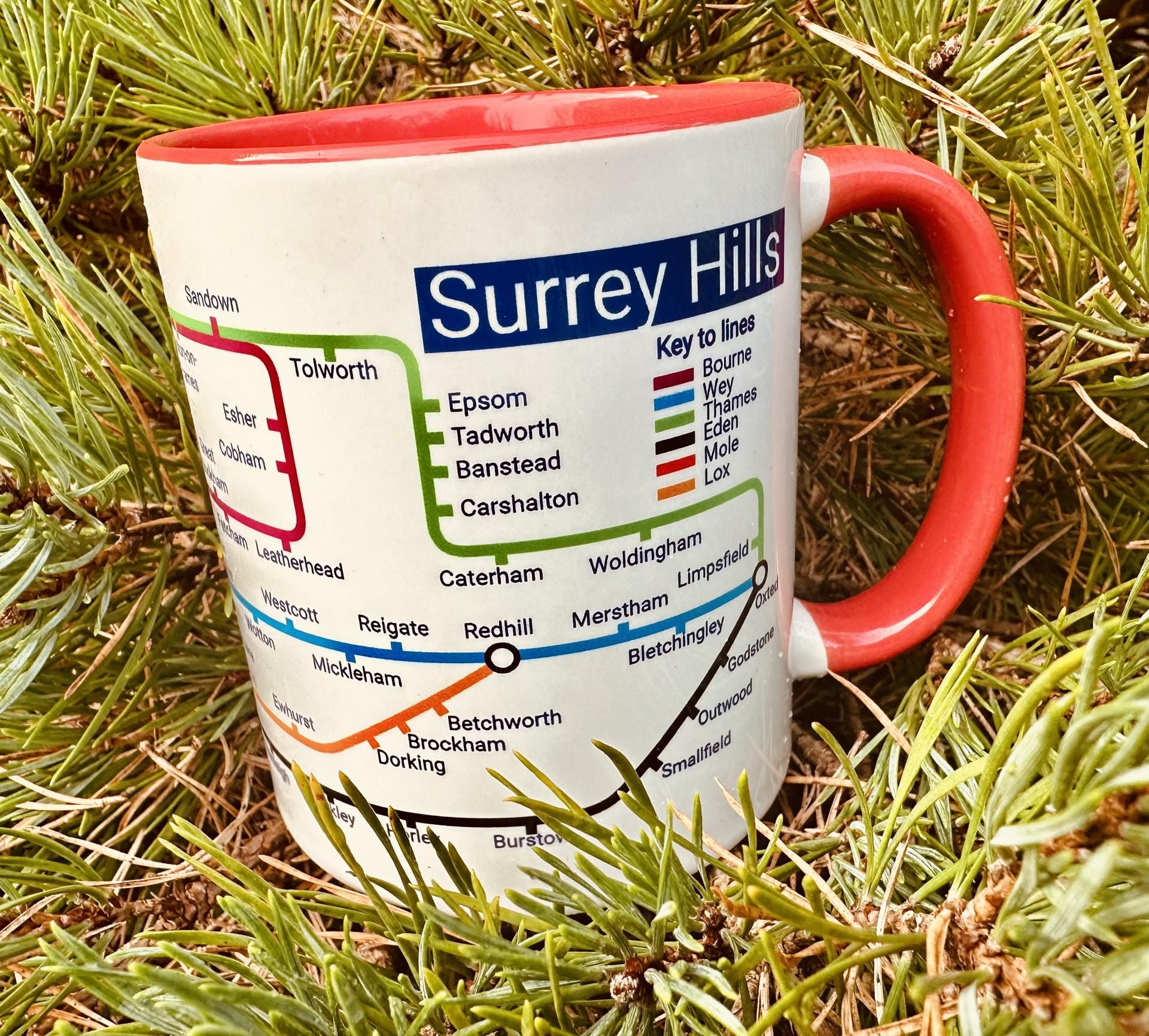 Surrey Hills Metro Map Mug - Colorful Ceramic Coffee Cup