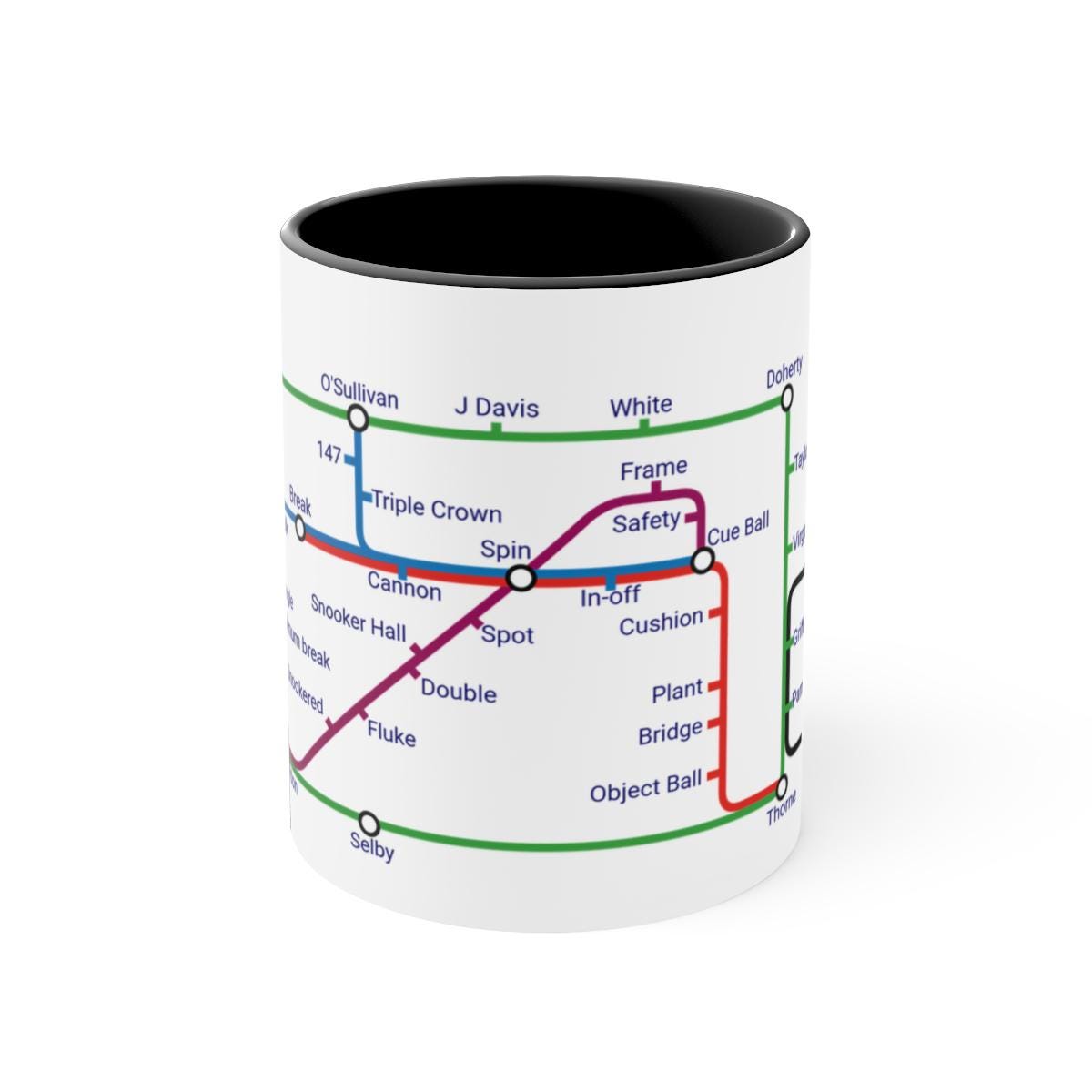 Snooker Metro Mug: Ceramic Snooker Fan Gift