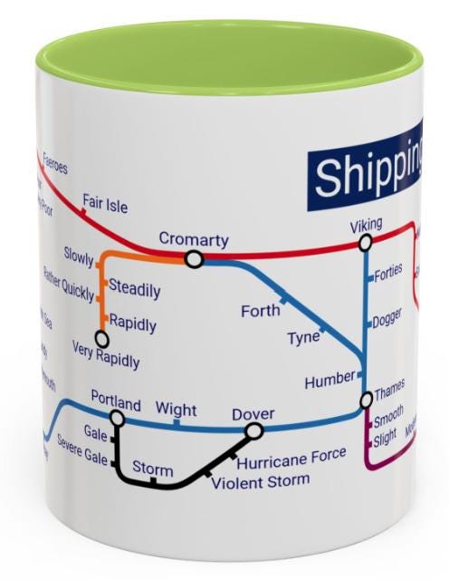 Shipping Forecast Mug: BBC Radio 4 Nautical Gift