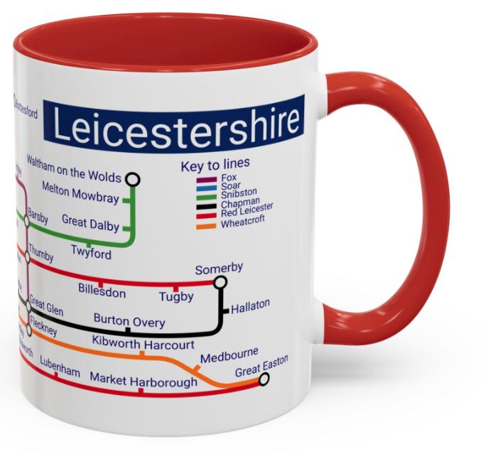 Leicestershire Metro Map Mug: Unique Leicester City Souvenir