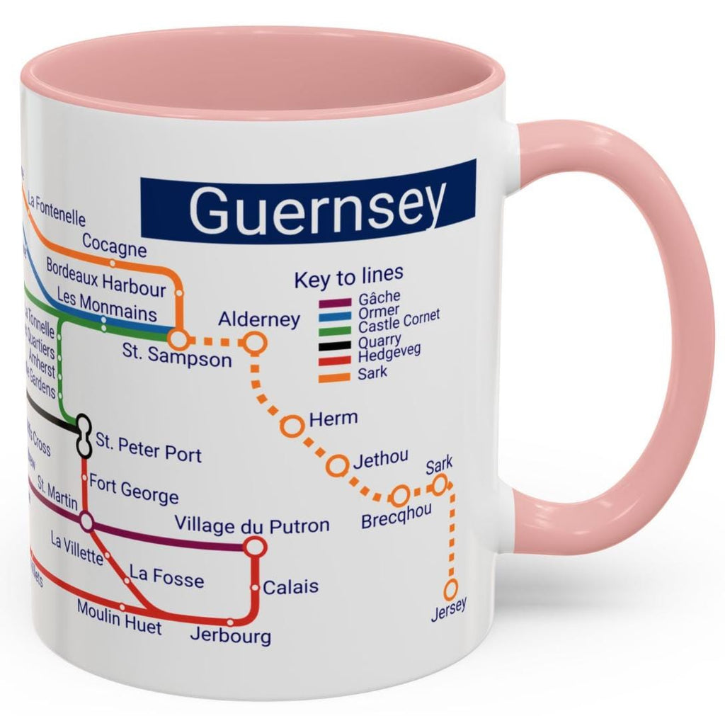 Guernsey Metro Map Mug: Channel Islands Souvenir